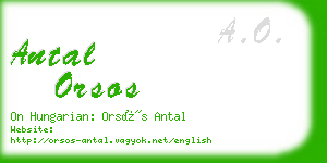 antal orsos business card